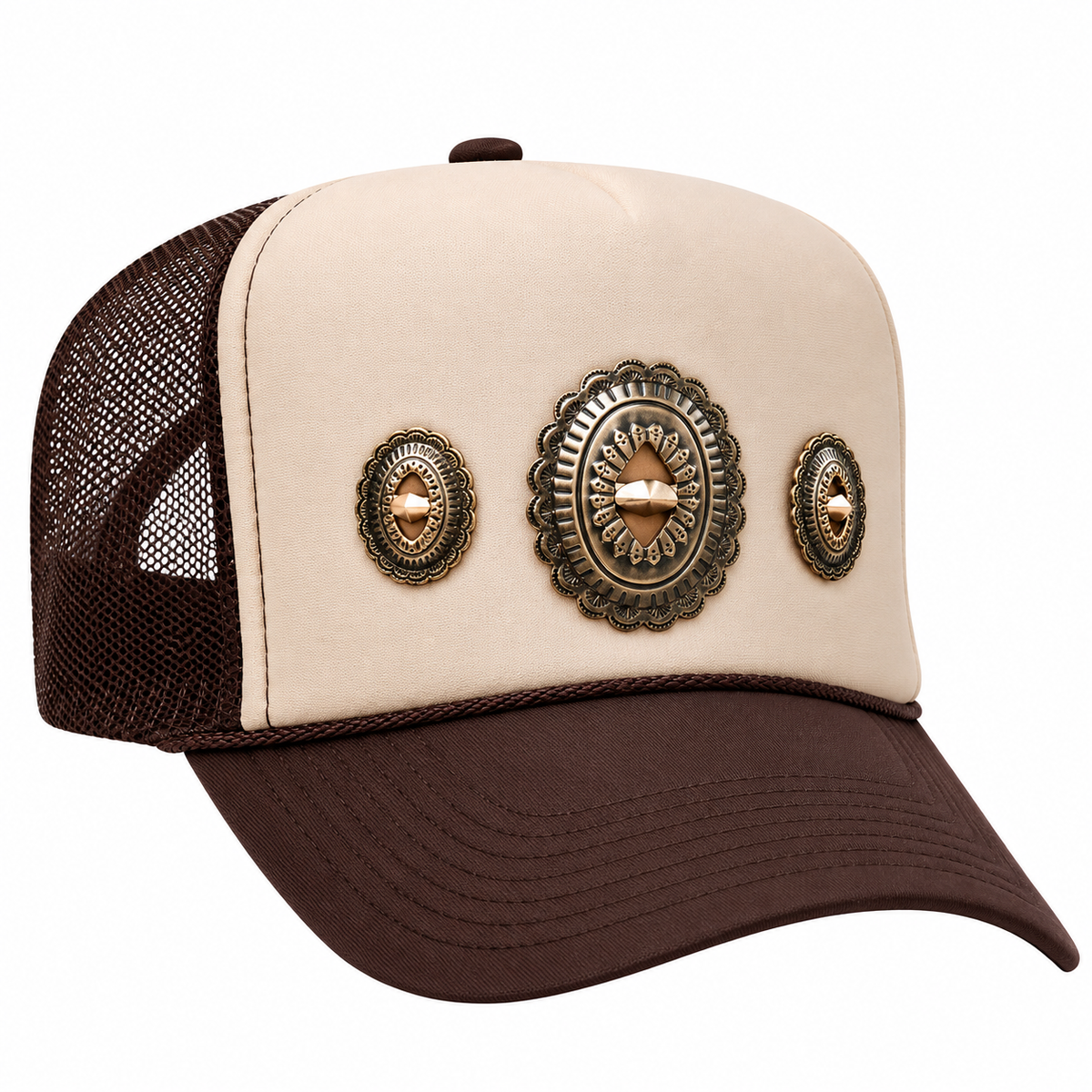 Desert Brown Concho Trucker Hat