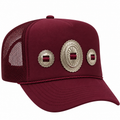 Burgundy Concho Trucker Hat