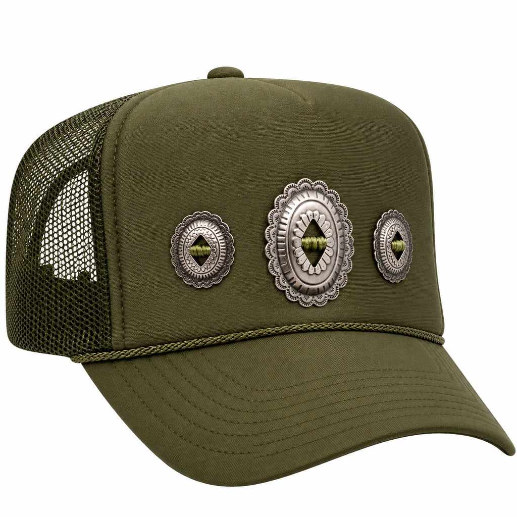 Olive Concho Trucker Hat