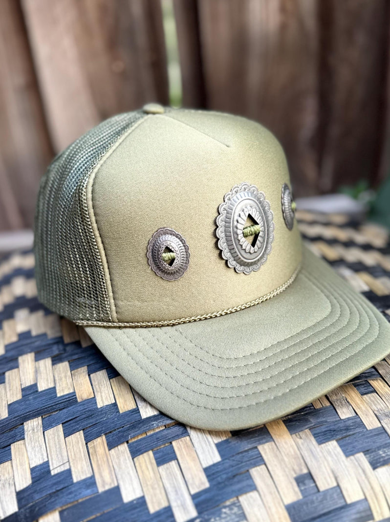 Olive Concho Trucker Hat