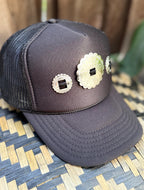 Black Sundial Concho Trucker Hat