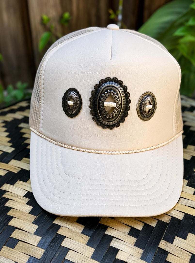 Tan Concho Trucker Hat