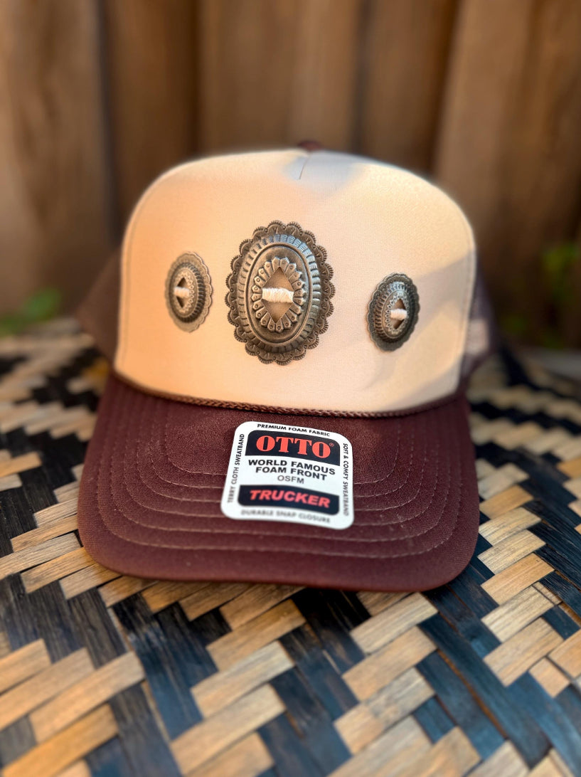 Desert Brown Concho Trucker Hat